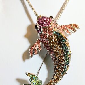 Betsey Johnson Crystal Brooch/Necklace